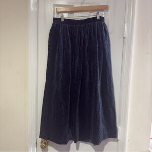Vintage 80s Velvet Paisley Skirt - Size 12 - Purple Midi